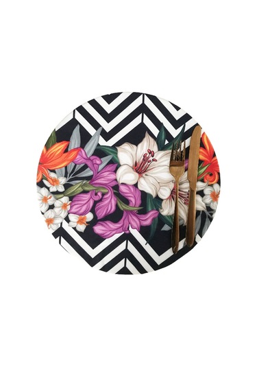 Zambak Desen Amerikan Servis, Kumaş Supla Çok Renkli