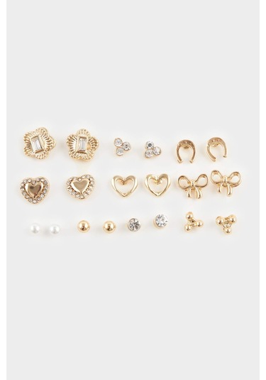 Defacto Kadın 10lu Gold Küpe F7667axnsgd1 Diğer