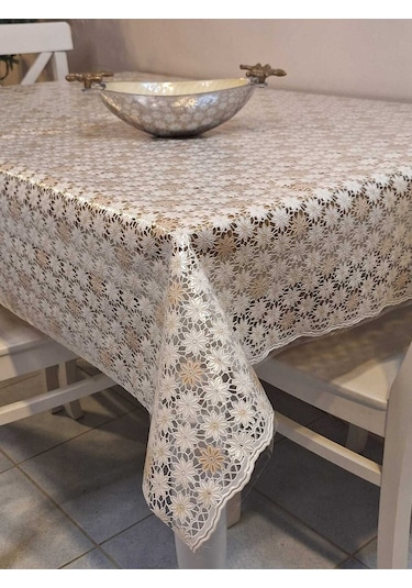 Ithal Pvc Muşamba - Desenli Silinebilir Masa Örtüsü 07iz07 Kahverengi