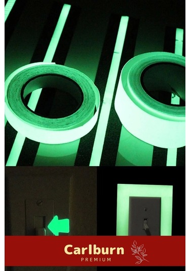 Karanlıkta Işık Veren Yansıyan 4 Metre Fosforlu Yeşil Şerit Bant Kendinden Yapışkanlı Reflektör Bant