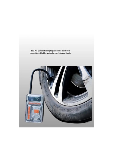 Bfs 150 Psı Kablosuz Dijital Ekranlı Taşınabilir Araç Lastik Pompası