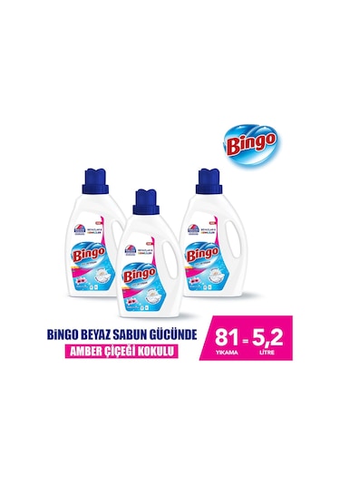 Bingo Amber Çiçeği Sıvı Çamaşır Deterjanı 3 x 1755 ML