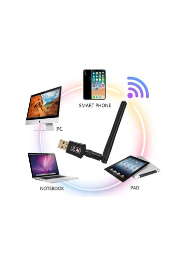 Juo Db600Ac Dual Band 600Mbps USB Wi-Fi Kablosuz Alıcı Ağ Adaptörü