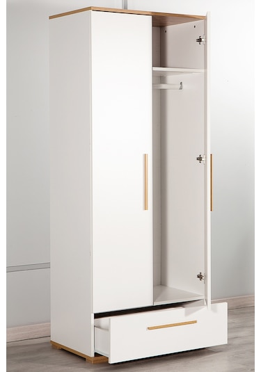 Eva 201 - 2 Kapaklı 1 Çekmeceli Gardırop