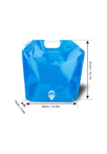 Geeksen 10l Mavi Çevre Dostu Katlanabilir Su Depolama Çanta, Yemek Dereceli Malzeme, Valfli,野营 Ve Araç İçin Taşınabilir Su Kutusu Mavi