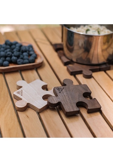 Ebitda Ahşap Kupa Altlığı Kayın Ceviz, Isı Yalıtım Kupa Matı Yapboz Şekli, Çok Renkli Çok Renkli