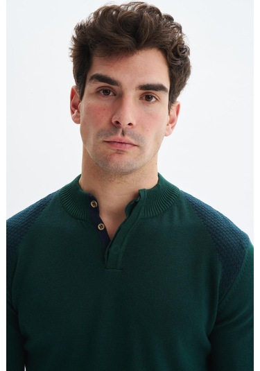 Arma Erkek Slim Fit Likralı Akrilik Kumaş Yarım Yaka Triko Kazak K0kro0864 Yeşil Arma Erkek Slim Fit Likralı Akrilik Kumaş Yarım Yaka Triko Kazak K0kro0864 Yeşil