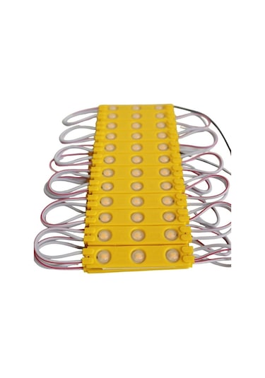 1,2 Watt 3lü Lensli Amber-sarı Led Modül 2835 Reklamcı Modül 10 Adet