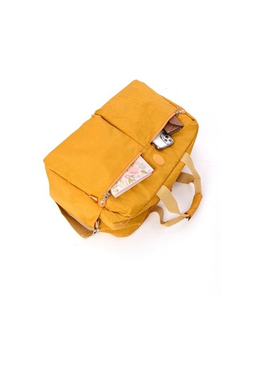 Seyehat Spor Çantası Kabin Boy Valiz 45 35 Cm Omuz Ve Çapraz Askılı Hafif Klinkır Çanta Su İtici Sarı