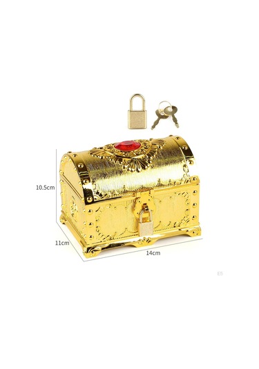 Altın Maceracı Hazine Kutusu Korsan Sahne Takı Çok Fonksiyonlu Antika Sandık
