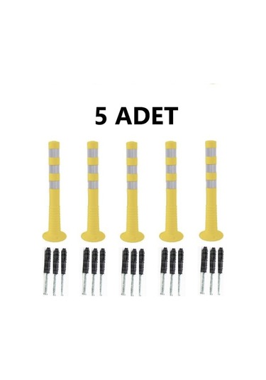 5 Adet Sarı Renk Otopark Düzenleyici 75 Cm Eco Delinatör