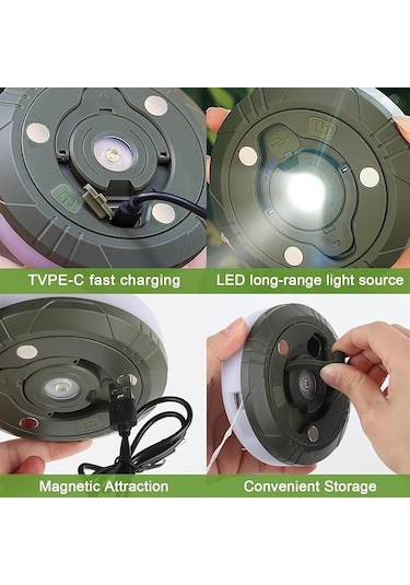 4'ü 1 Arada Kamp Lambası Led Işık, Fener, Gece Lambası Ve Işık Sarı