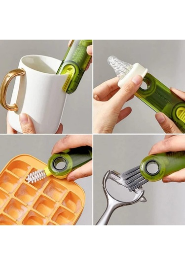 3 Fonksiyonlu Çok Amaçlı Temizlik Fırçası Mutfak Banyo Araç Klavye Pencere Oluk Temizlik Fırçası