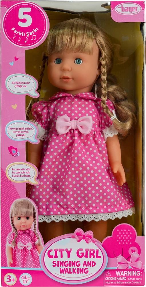 City Girl Şarkı Söyleyen Ve Yürüyen Bebek 43 Cm