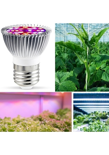 Tongxida 2 Adet Led Bitki Büyüme Lambası, E27 28 Boncuk, Tam Spektrum Kupa Işığı Diğer