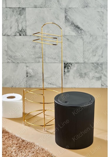 Gold Demirli Plastik Kovalı Tuvalet Kağıtlığı 6 Litre