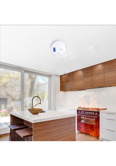 Lemestar Pille Çalışan Lcd Ekranlı Karbonmonoksit Alarmı - Sesli Uyarı Ve Güvenlik