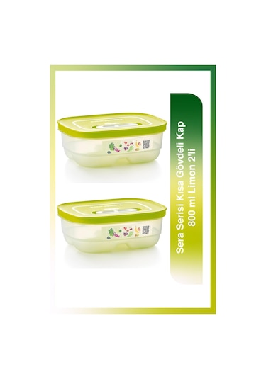 Tupperware Sera Serisi Kısa Gövdeli Kap 800 ml Limon 2'li