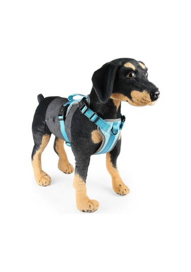 Funadd Traction Rope Reflective Breatheable Nylon Pet Vest Dog Harness, Size: M Blue