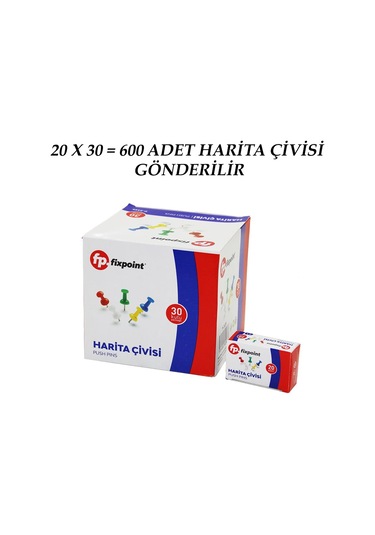 600 Adet Harita Çivisi Renkli 20pcs X 30 5365