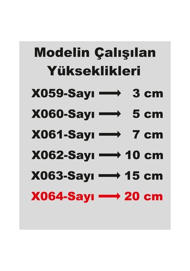 Stencil Rakam Boyama Şablonu X064-sayı Rakam Yüksekliği 20 Cm