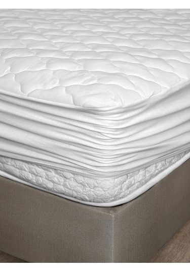 Sıvı Geçirmez Kapitone Alez Fitted 140x200 Beyaz