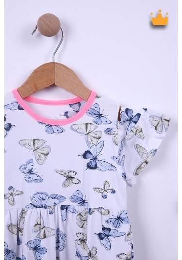 Babyhola Kız Bebek Bayramlık Kelebek Baskılı Elbise 947235 001
