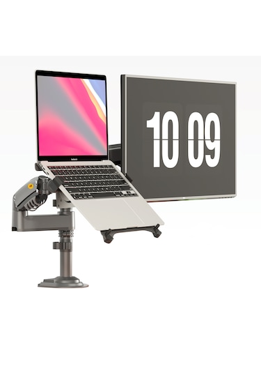 Nb H180-fp2 Amortisörlü 17-27 " Monitör Tutucu Ve 10-17"laptop St