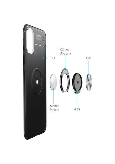 Samsung Galaxy Uyumlu M31 Kılıf Yüzüklü Tam Korumalı Silikon Kapak