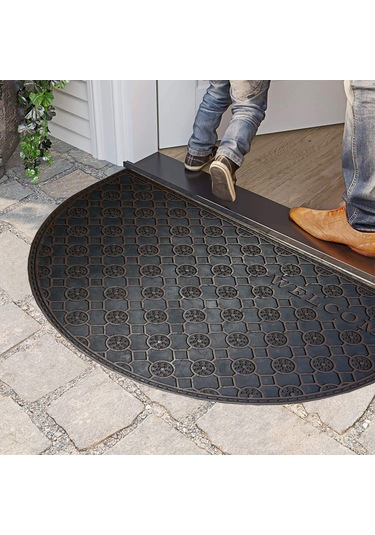 Kırmızı Welcome Yazılı Toz Ve Çamur Sıyırıcı Kauçuk Kapı Önü Pasp