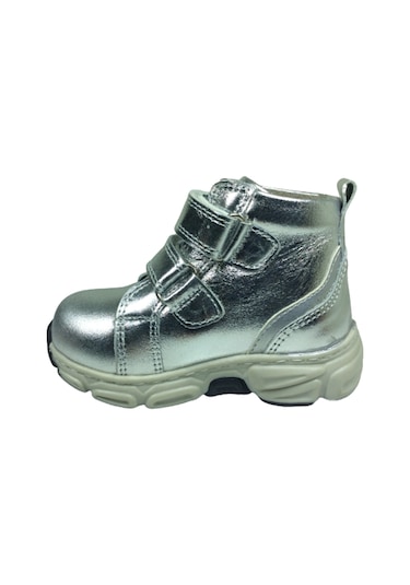 OrtopedikAL Özpınarcı Kız Çocuk Bot Cırtlı % 100 Deri Ortopedik Gümüş