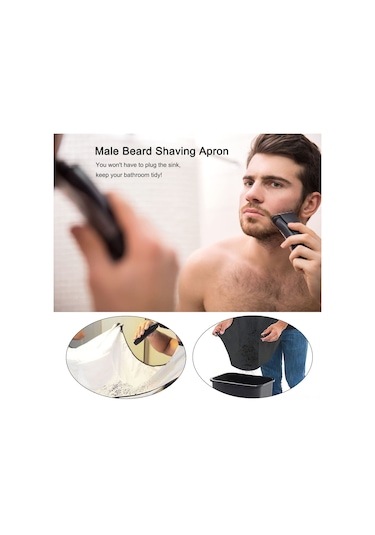 Maiyame Erkek Tıraş Apronu Ipek Malzeme Banyo Temizliği Koruyucu Perde 112x75cm Siyah