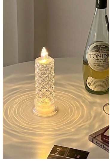 2'li Gül Işıklı Led Mum 13 Cm