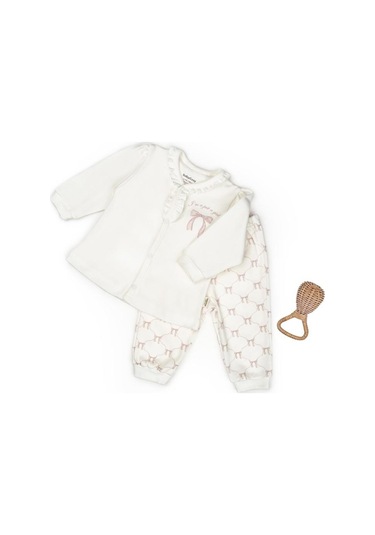 Bebek Alt Üst Takım %100 Organik Pamuk , Bebek - Yenidoğan- Csy8158 Pudra