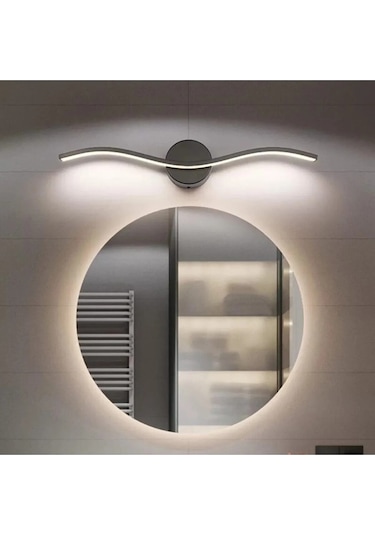 Wave Aplik Siyah Modern Tasarım - Hol - Banyo - Mutfak - Salon - Yatak Odası Gün Işığı Led Aplik Siyah