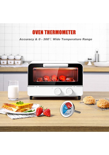 Jeehugo Isı Ölçer 0-300 C, 304 Paslanmaz Çelik, Dairesel Gösterge, Mangal-fırın-izgara Uygun, Hassas Ve Dayanıklı, Kolay Kurulum Ts-bx50