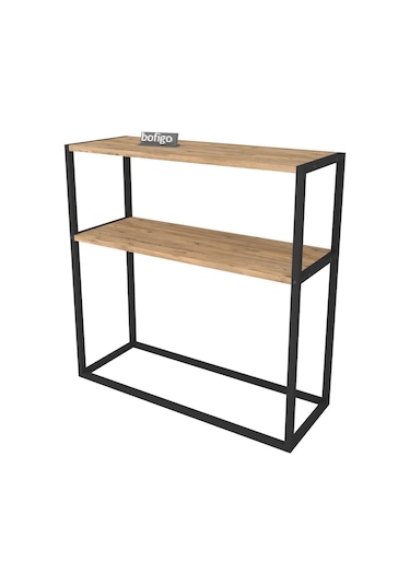 Bofigo Metal Ayaklı Dresuar Dekoratif Raflı Dresuar Çam