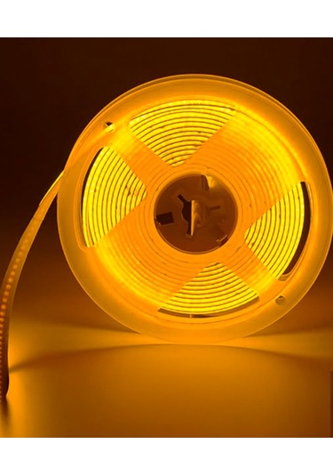 12v Cob Şerit Led Amber Işık - Metrede 360 Led - 5 Metre 5 METRE