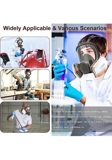 Ccgloball Tam Yüz Solunum Maskesi, 19'u 1 Arada 6800 Filtreli Yeniden Kullanılabilir Solunum Maskesi
