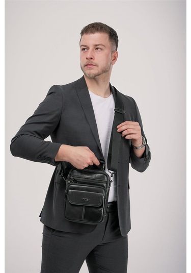 Ççs 31600 Hakiki Deri Askılı Çanta Siyah