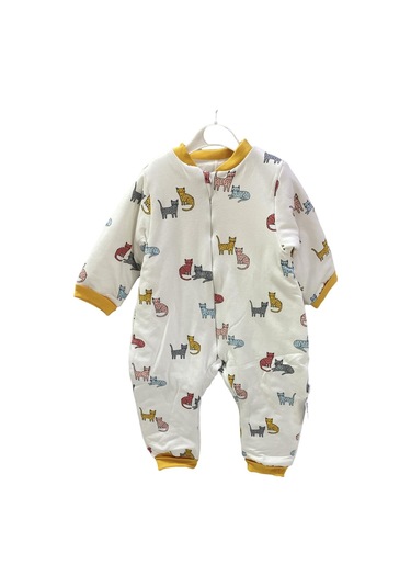 Mini Damla Uyku Tulumu Albimini Renkli Kedili Sarı-9872 Sarı