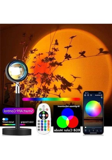 Novahub 16 Renk Rgb Led Gün Batımı Lambası, Usb Gece Lambası, Uzaktan Kontrol, Polonya Işık Çok Renkli