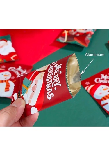 Yılbaşı-noel Kurabiye Bisküvi Ambalaj Poşeti -5 Adet