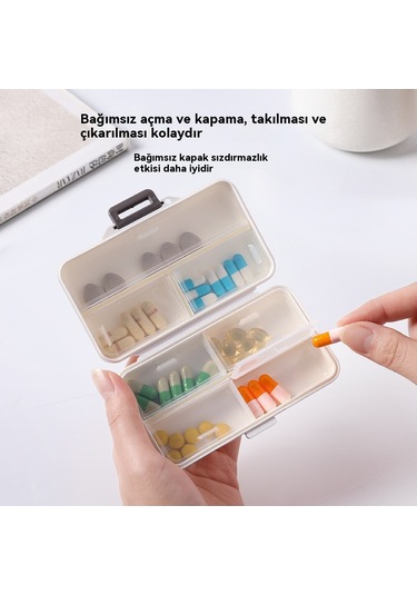 Taşınabilir İlaç Dağıtım Kutusu-beyaz Dikdörtgen