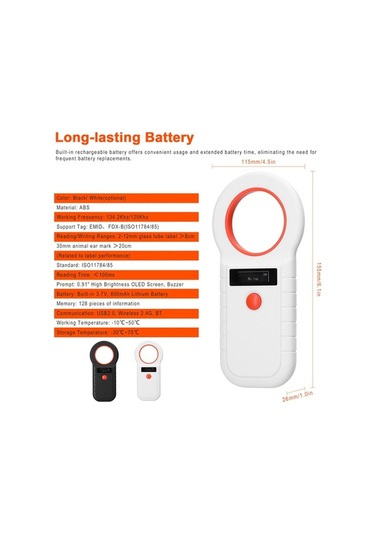 Ebitda Bt Bağlantılı Oled Ekranlı Mikroçip Okuyucu - Hızlı Tarama, Uzun Pil, Kullanıcı Dostu Tasarım