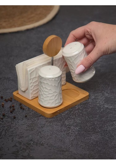 Gift'n'home Mutfak İçin Tuzluk Ve Karabiberlikli Baharat Seti 193776741 Beyaz