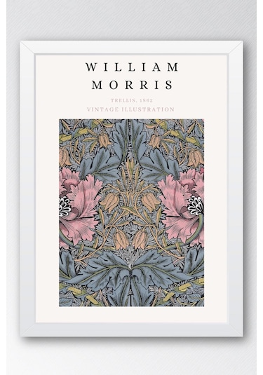 William Morris Trellis 1862 Çerçeveli Tablo - Eklektik Tarz Duvar Dekoru