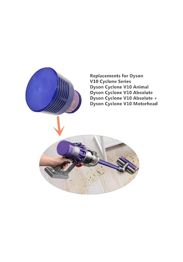 Dyson V10 Uyumlu Şarjlı Süpürge Yıkanabilir Filtre