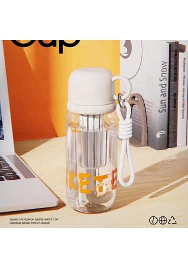 Shotay Cup Cover Su Matarası Tritan Beyaz 800ml Beyaz