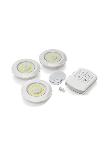 Kablosuz Uzaktan Kumandalı 3lü Led Lamba Seti Renkli
